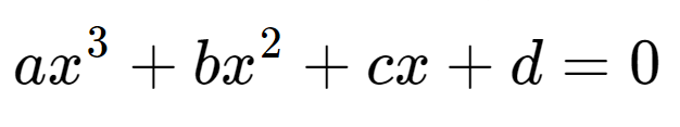 cubic equation نموذج معادلة رياضية من الدرجة الثالثة
